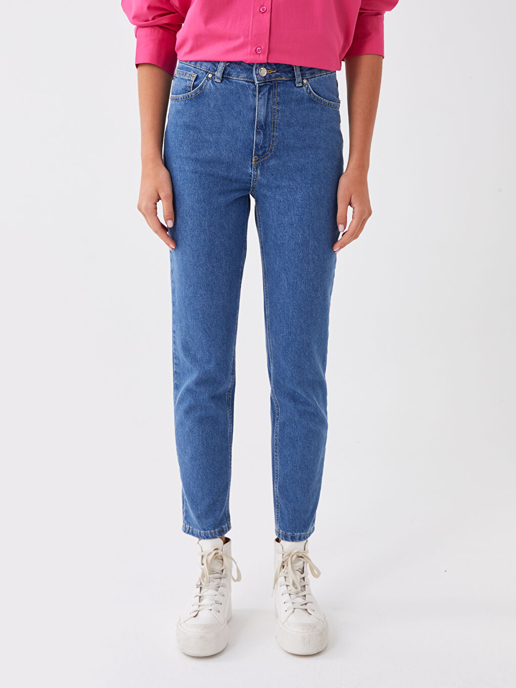XSIDE High Waist Mom Fit Ankle Length Women Jeans -S3BU48Z8-Q6L