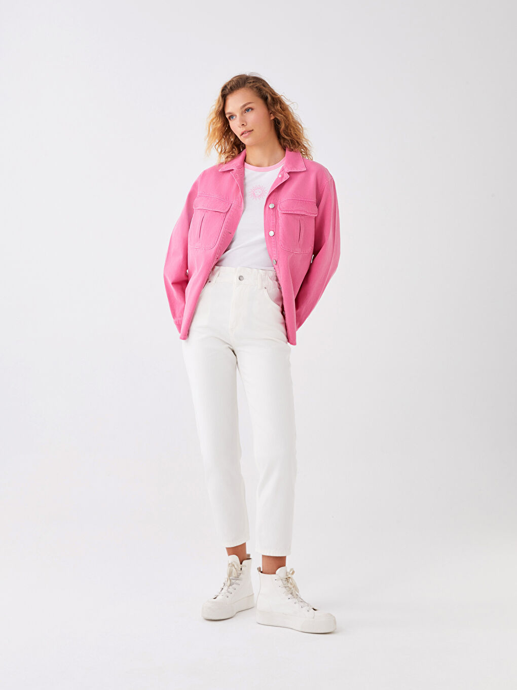 Blugi cu Talie Elastică Tip Paperbag pentru Femei