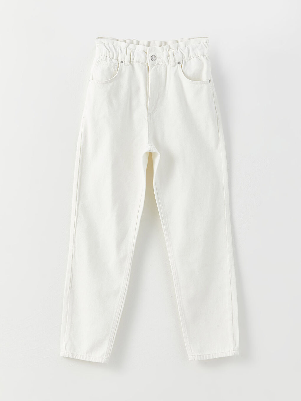 Blugi cu Talie Elastică Tip Paperbag pentru Femei-2