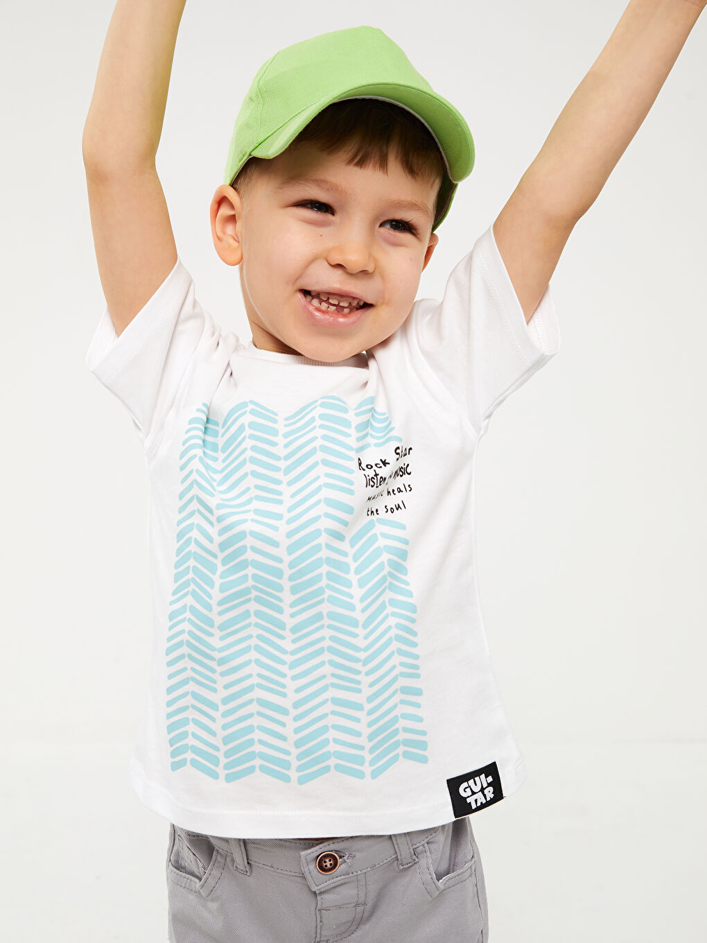 Crew Neck Short Sleeve Printed Baby Boys' T-Shirt-1