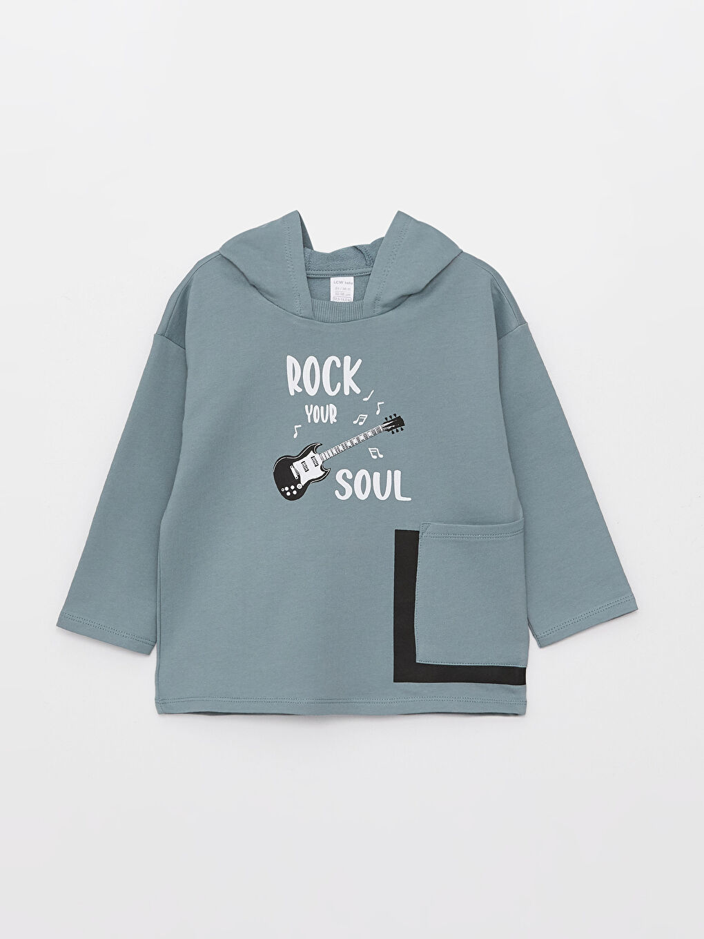 LCW baby Mavi Uzun Kollu Baskılı Erkek Bebek Hoodie - 3