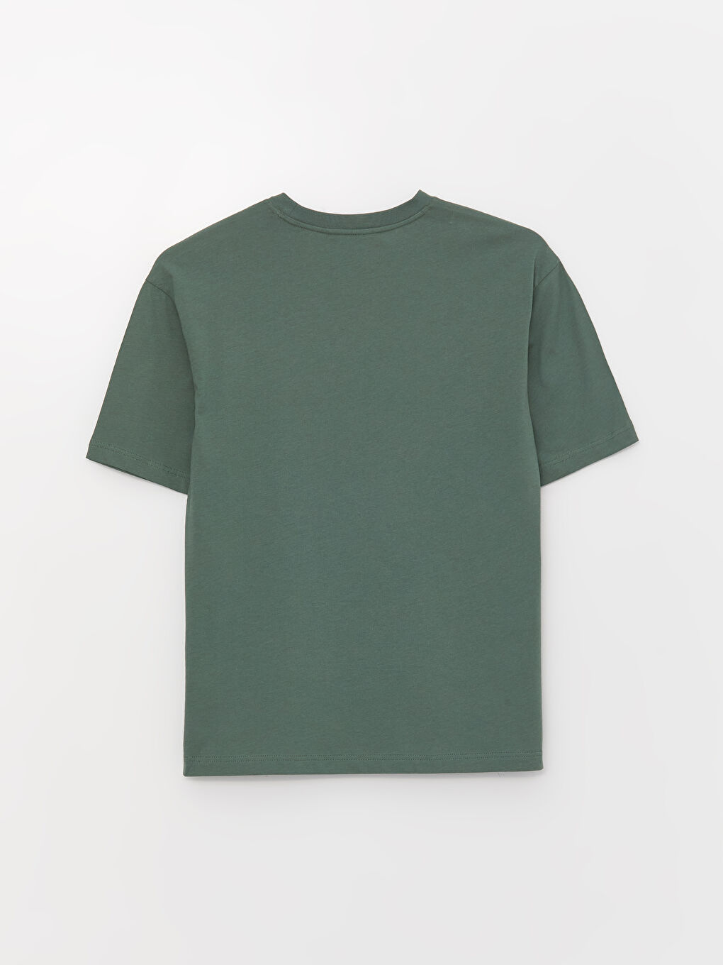 Yeşil Bisiklet Yaka Penye Erkek Tişört-6