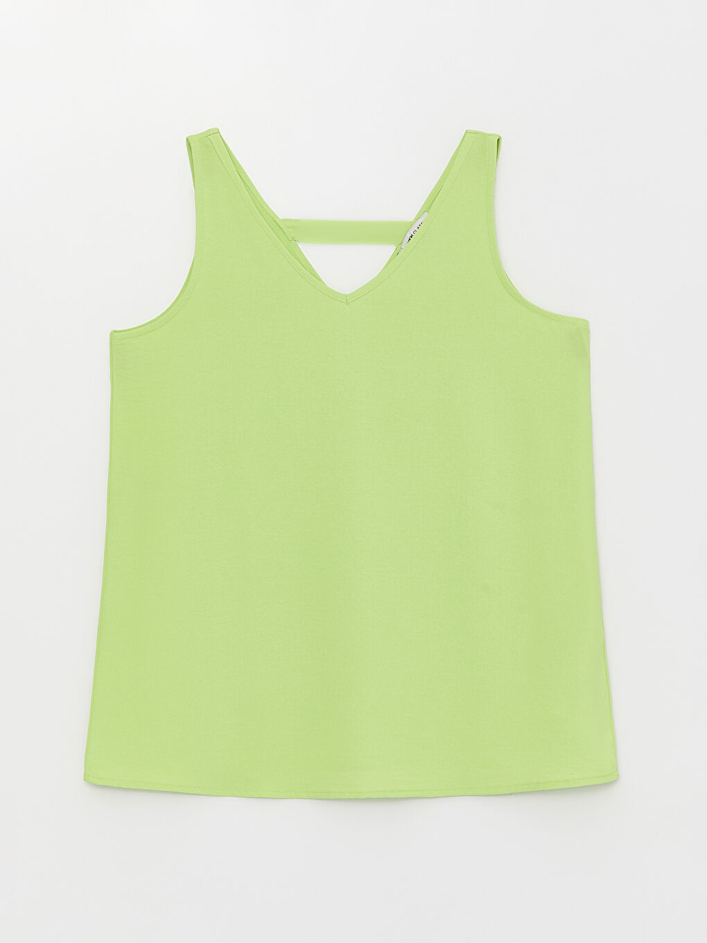 Yeşil Kadın V Yaka Düz Bluz-5