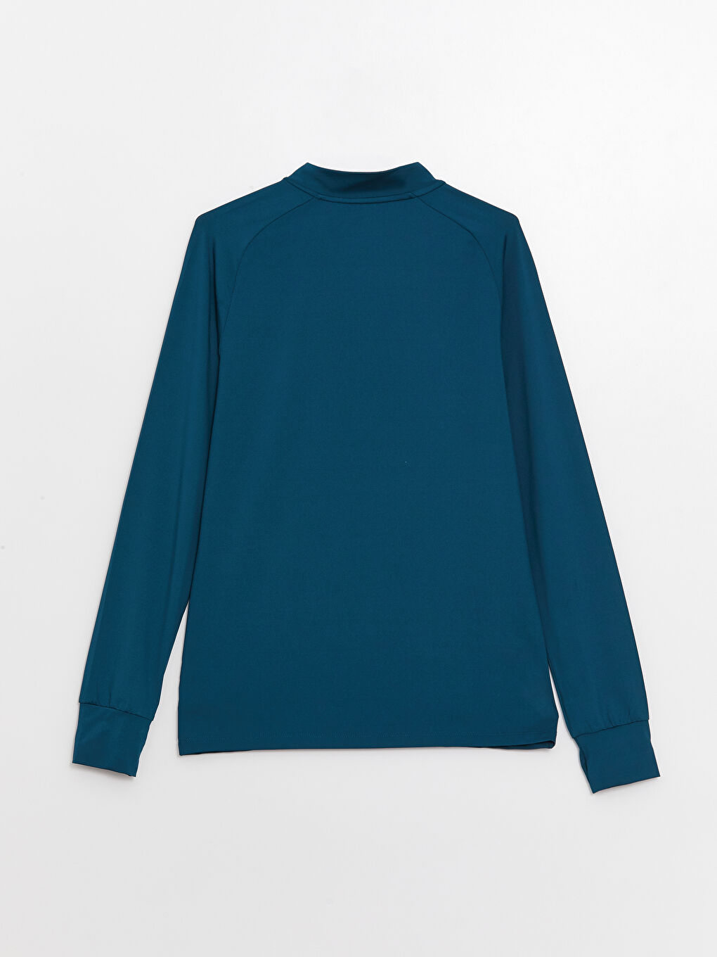 Petrol Dik Yaka Uzun Kollu Erkek Spor Tişört-6