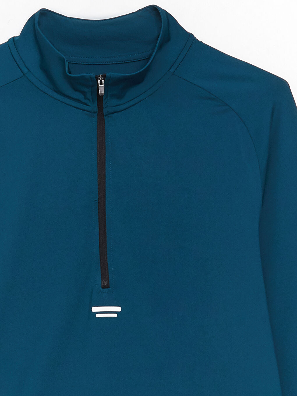 Petrol Dik Yaka Uzun Kollu Erkek Spor Tişört-7