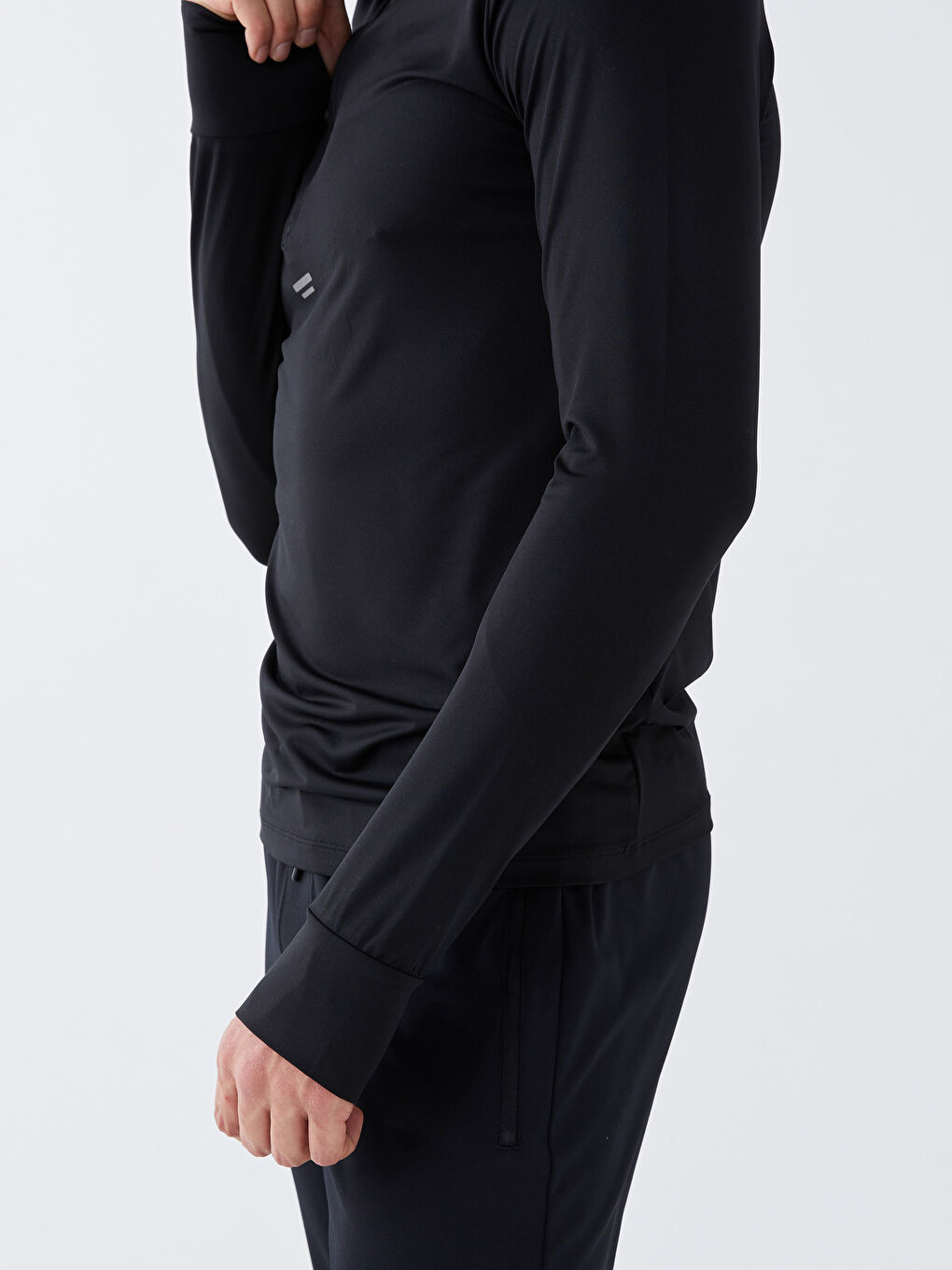 T-shirt de sport à manches longues et col cheminée pour hommes-3