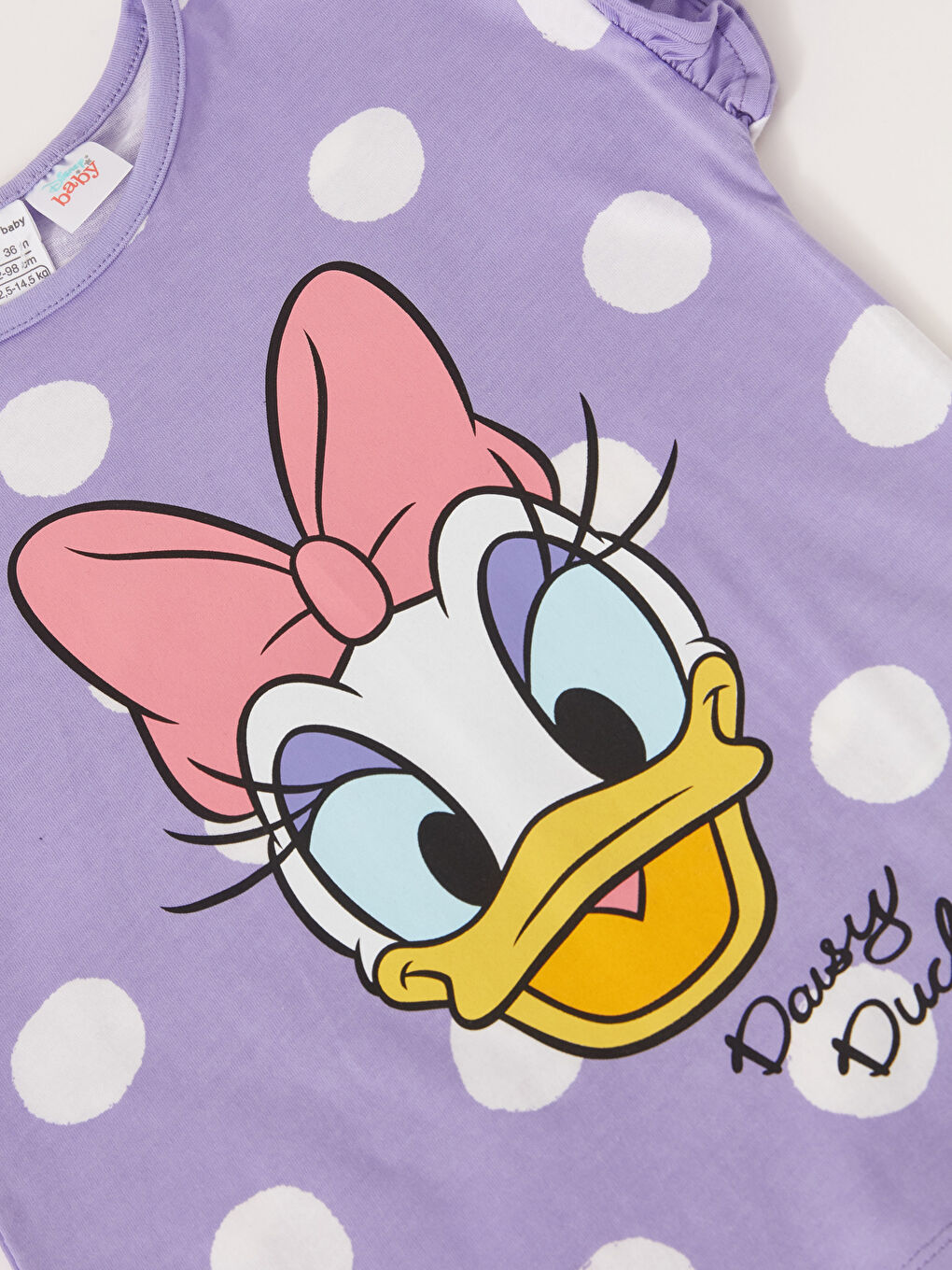 Crew Neck Long Sleeve Daisy Duck Printed Baby Girls' Pyjama Set-3