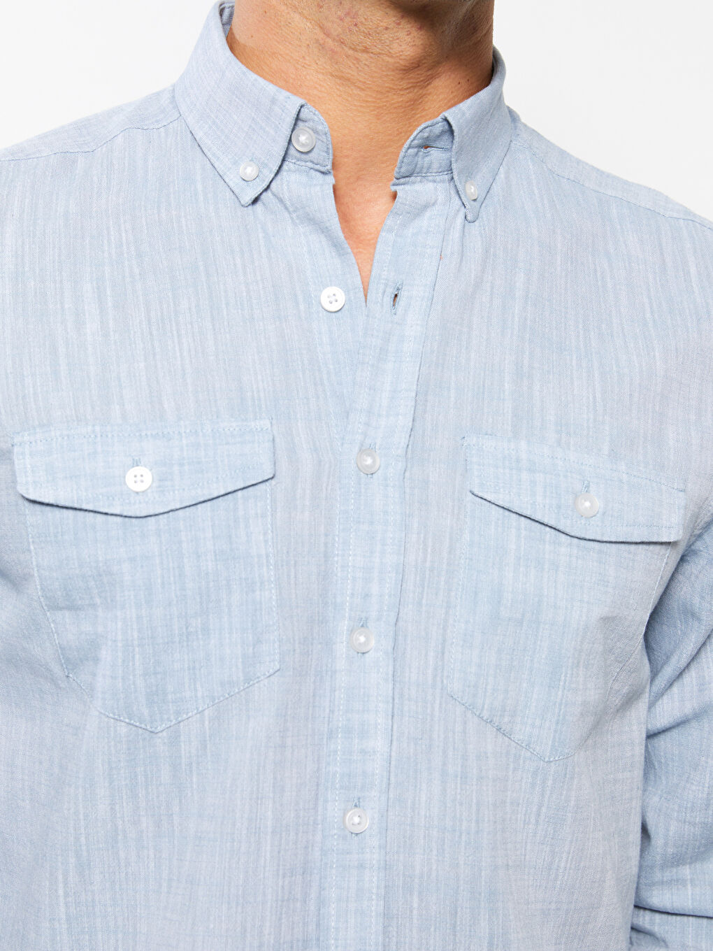 Regular Fit Long Sleeve Poplin Men's Shirt-3