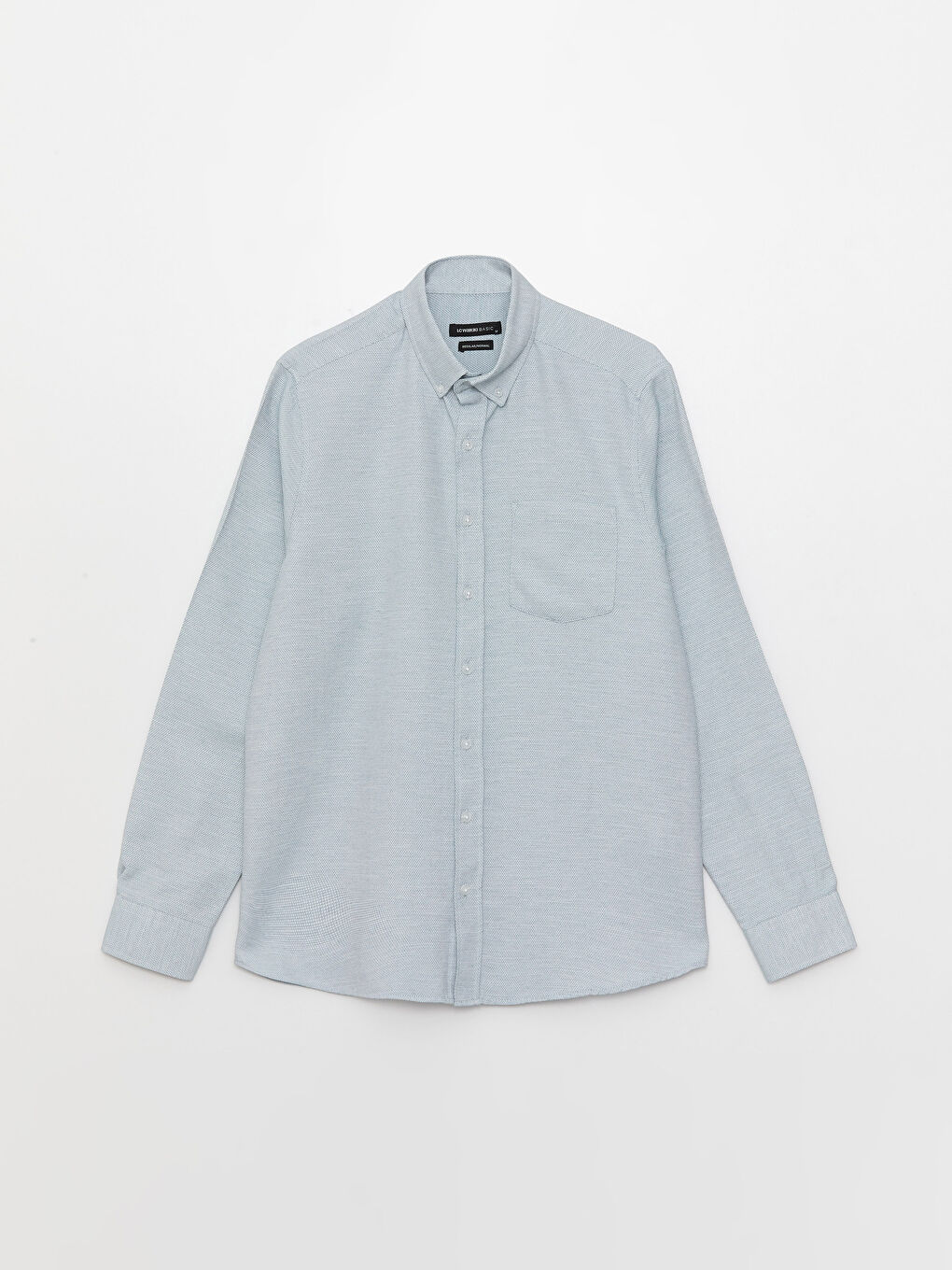 قميص رجالي كم طويل بقماش دوبي بقصة عادية-5