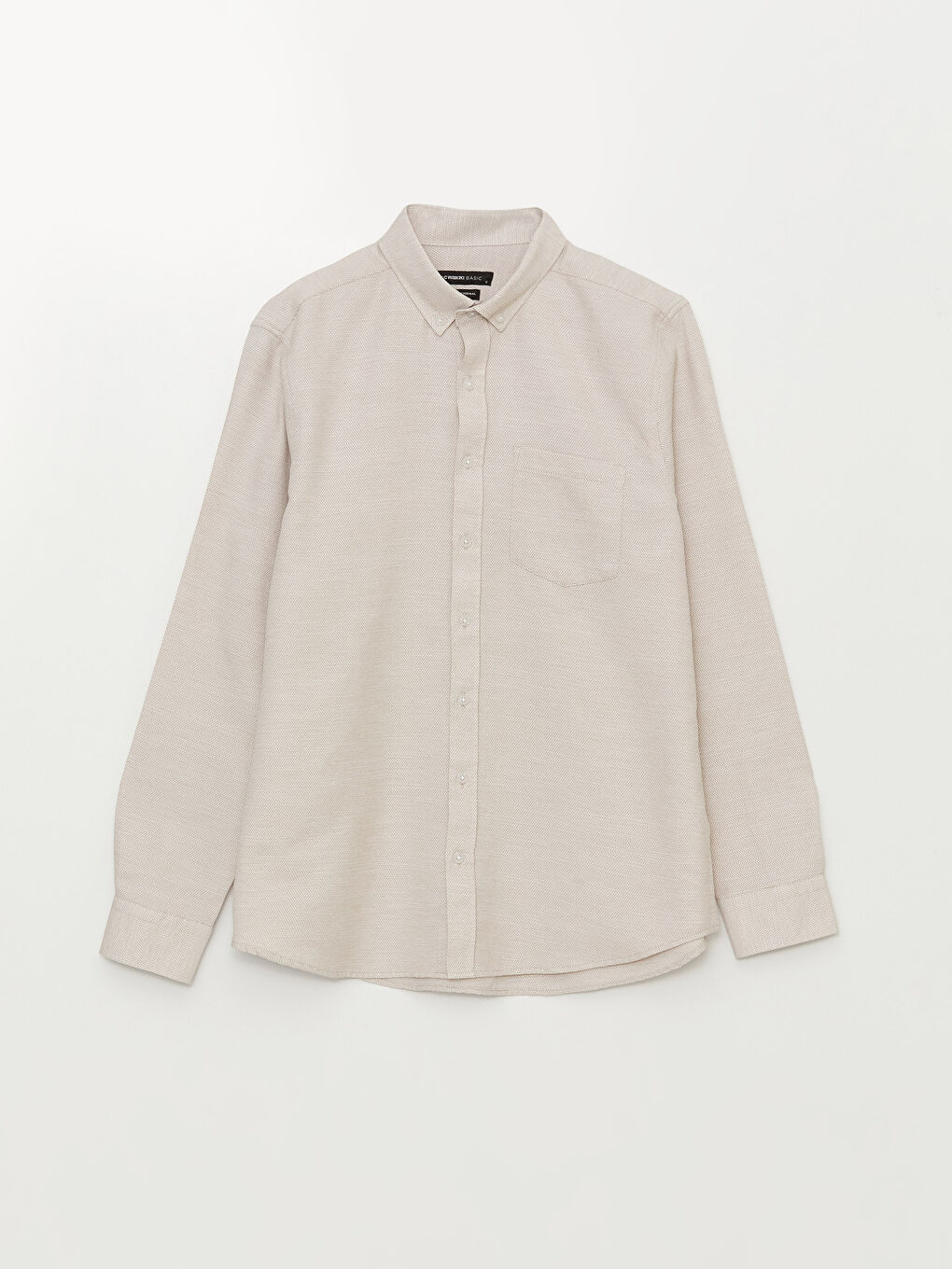 Regular Fit Long Sleeve Dobby Fabric Men's Shirt-5