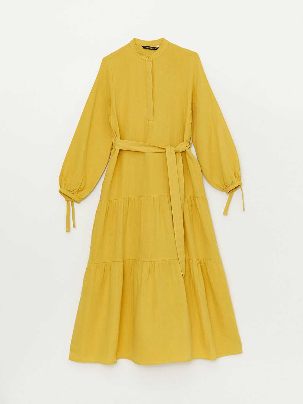 Robe pour Femmes à Col Mao et Manches Longues en Mousseline-5