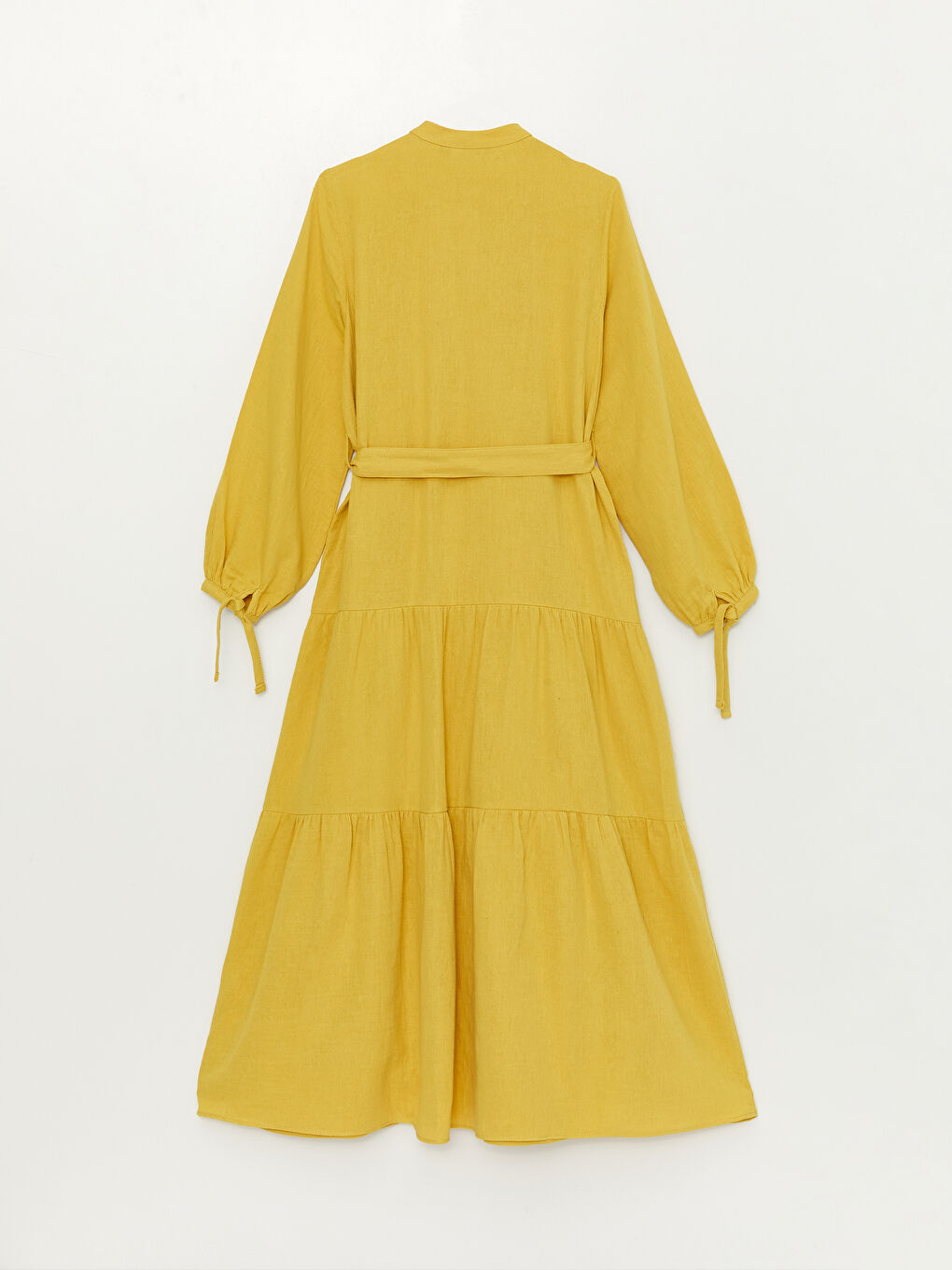 Robe pour Femmes à Col Mao et Manches Longues en Mousseline-6