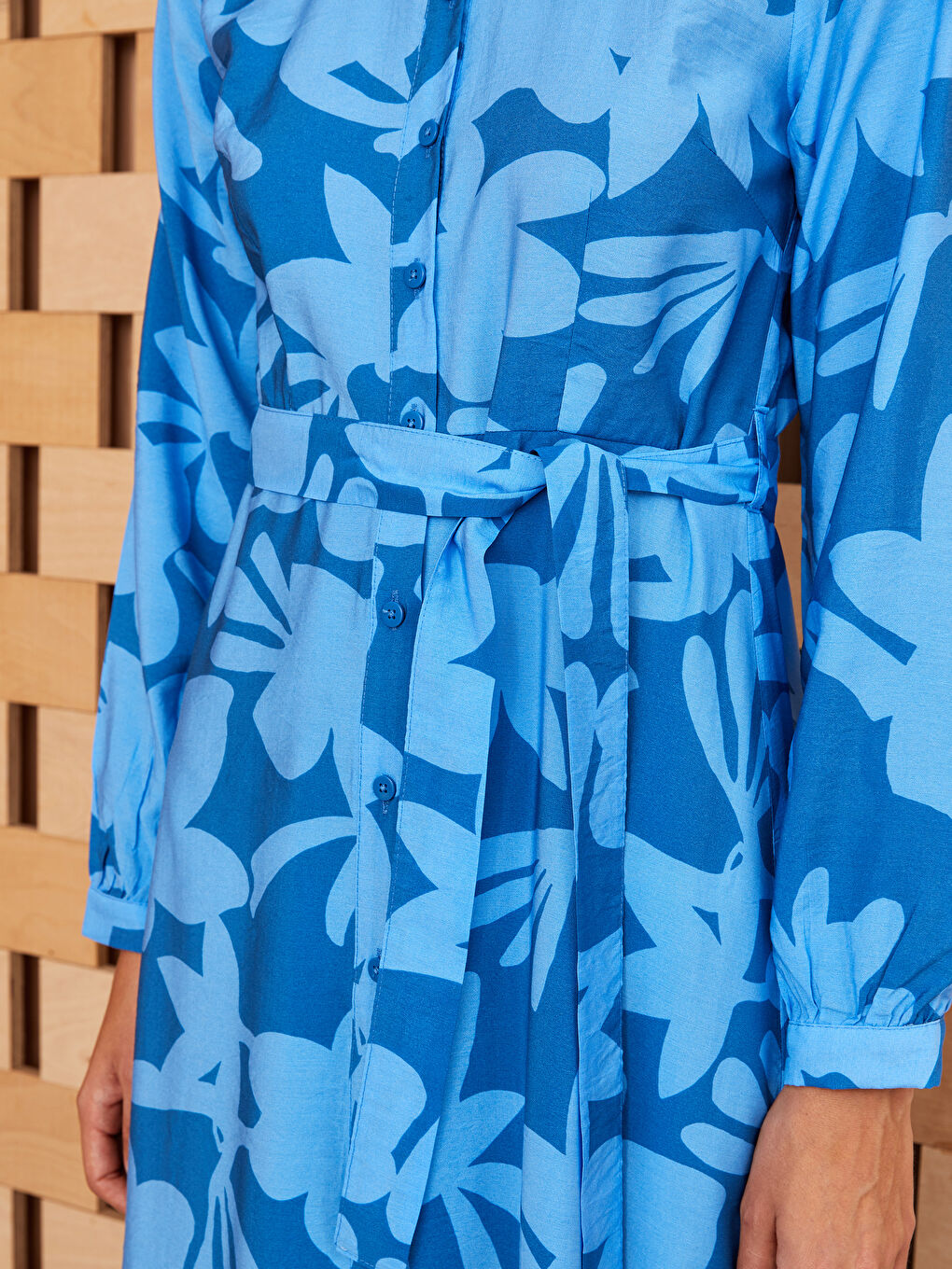 Floral Long Sleeve Women's Shirt Dress -S3BV23Z8-LQQ