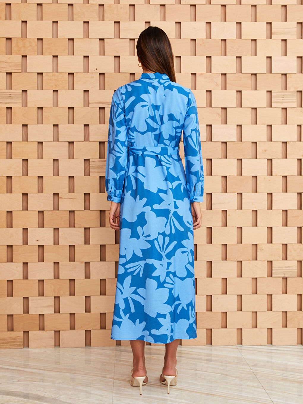 Floral Long Sleeve Women's Shirt Dress -S3BV23Z8-LQQ