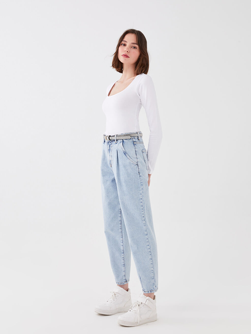 XSIDE Jean Slouchy Taille Haute Pour Femmes -S3BV39Z8-K9M