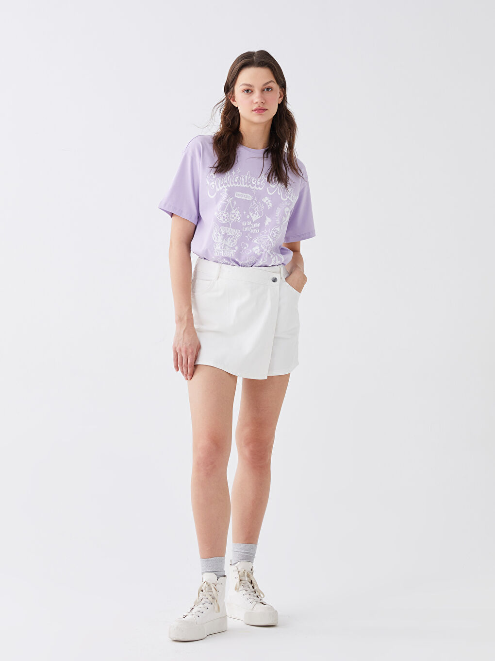 Normal Waist Slim Fit Women Jean Short Skirt -S3BV40Z8-KE8