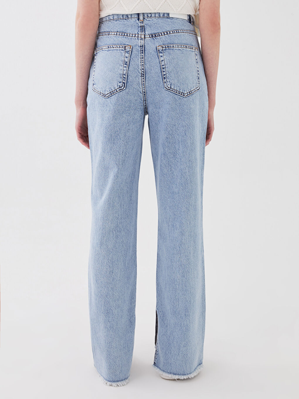 Mavi Straight Fit Yırtık Detaylı Kadın Jean Pantolon-4