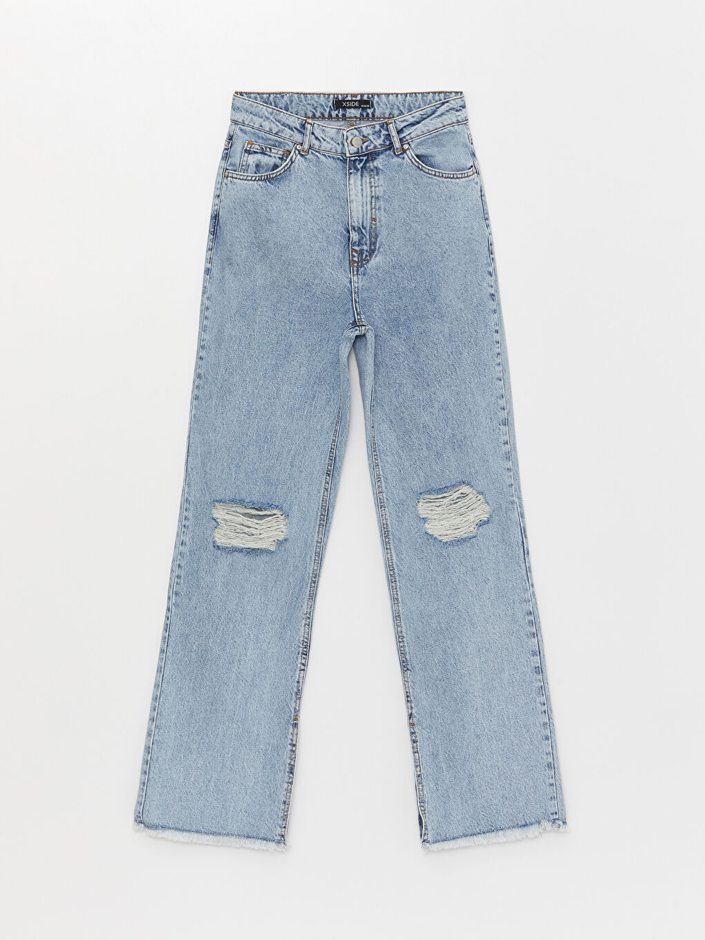 Mavi Straight Fit Yırtık Detaylı Kadın Jean Pantolon-5