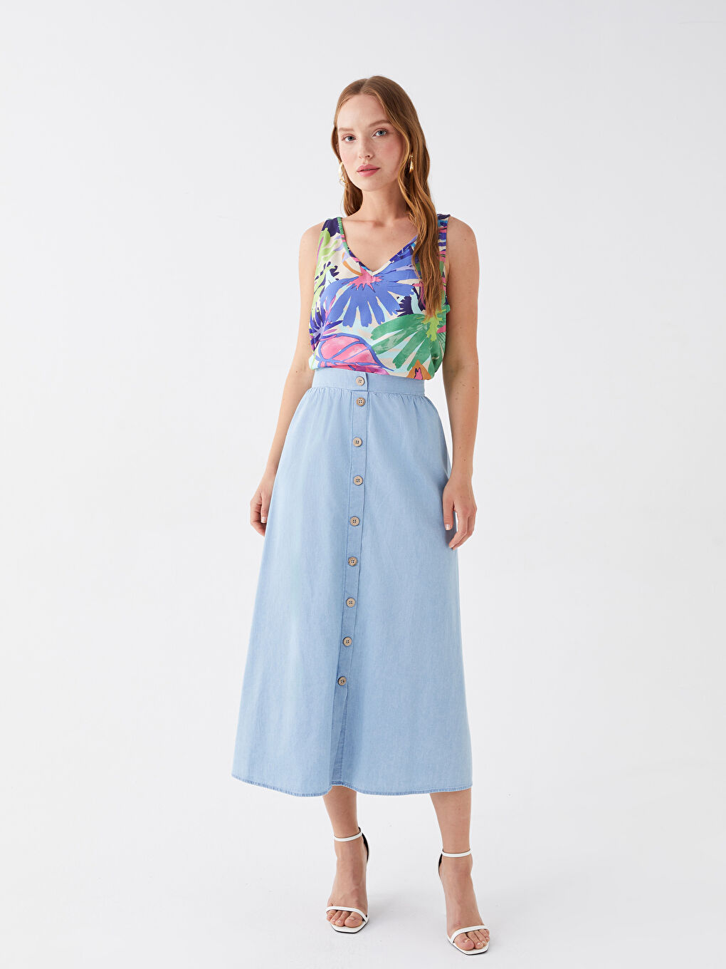 بلوزة نسائية بنمط ياقة على شكل حرف V-2