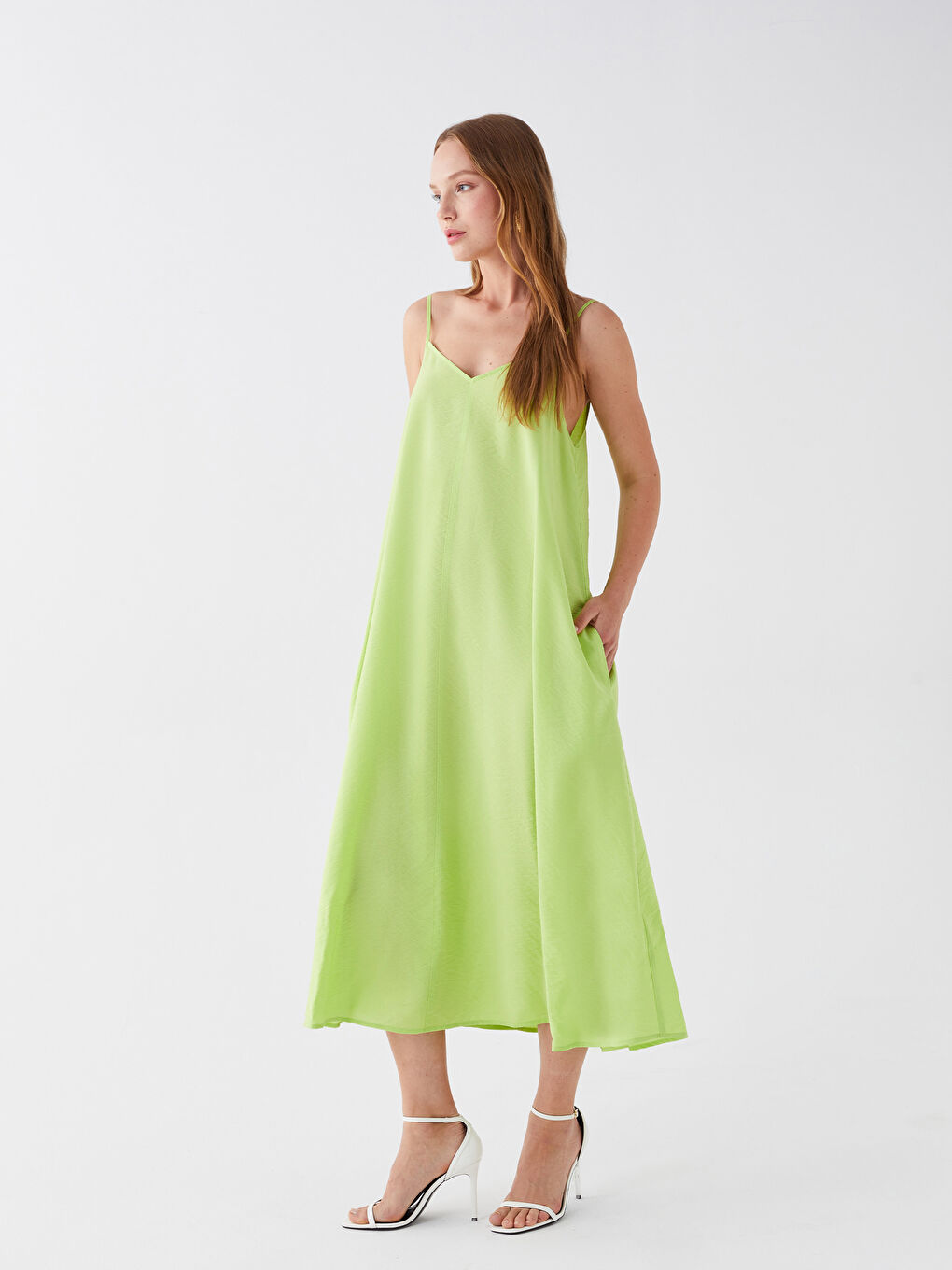 Heart Collar Straight Strap A-Line Women's Dress -S3BV53Z8-FYL