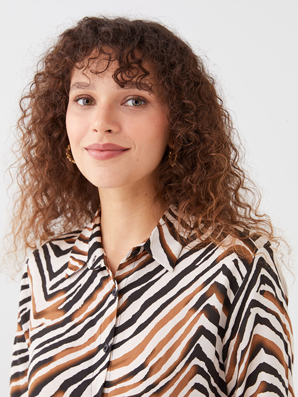 Patterned Long Sleeve Women's Shirt -S3BV72Z8-LQB