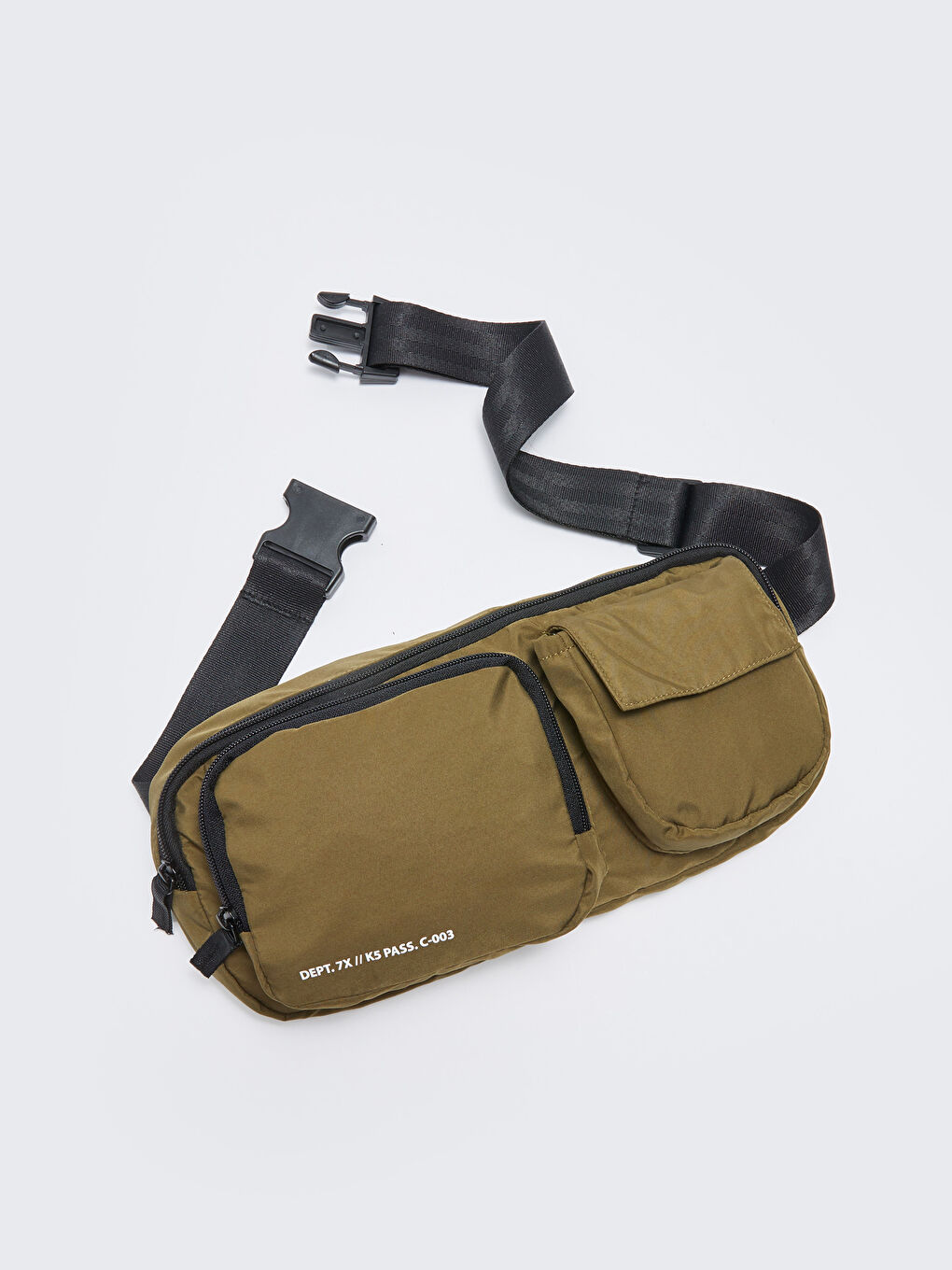 ерлерге арналған әріп принтті көп көзді белге тағылатын сөмке-3