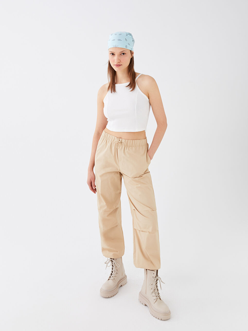 Mavi Desenli Kadın Bandana-2