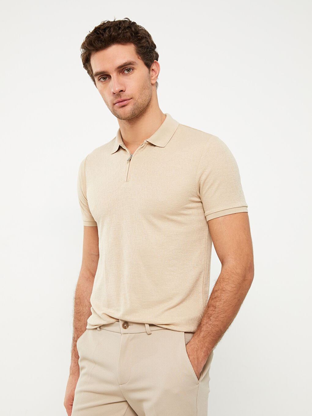 Tricou cu Guler Polo și Mânecă Scurtă pentru Bărbați-1