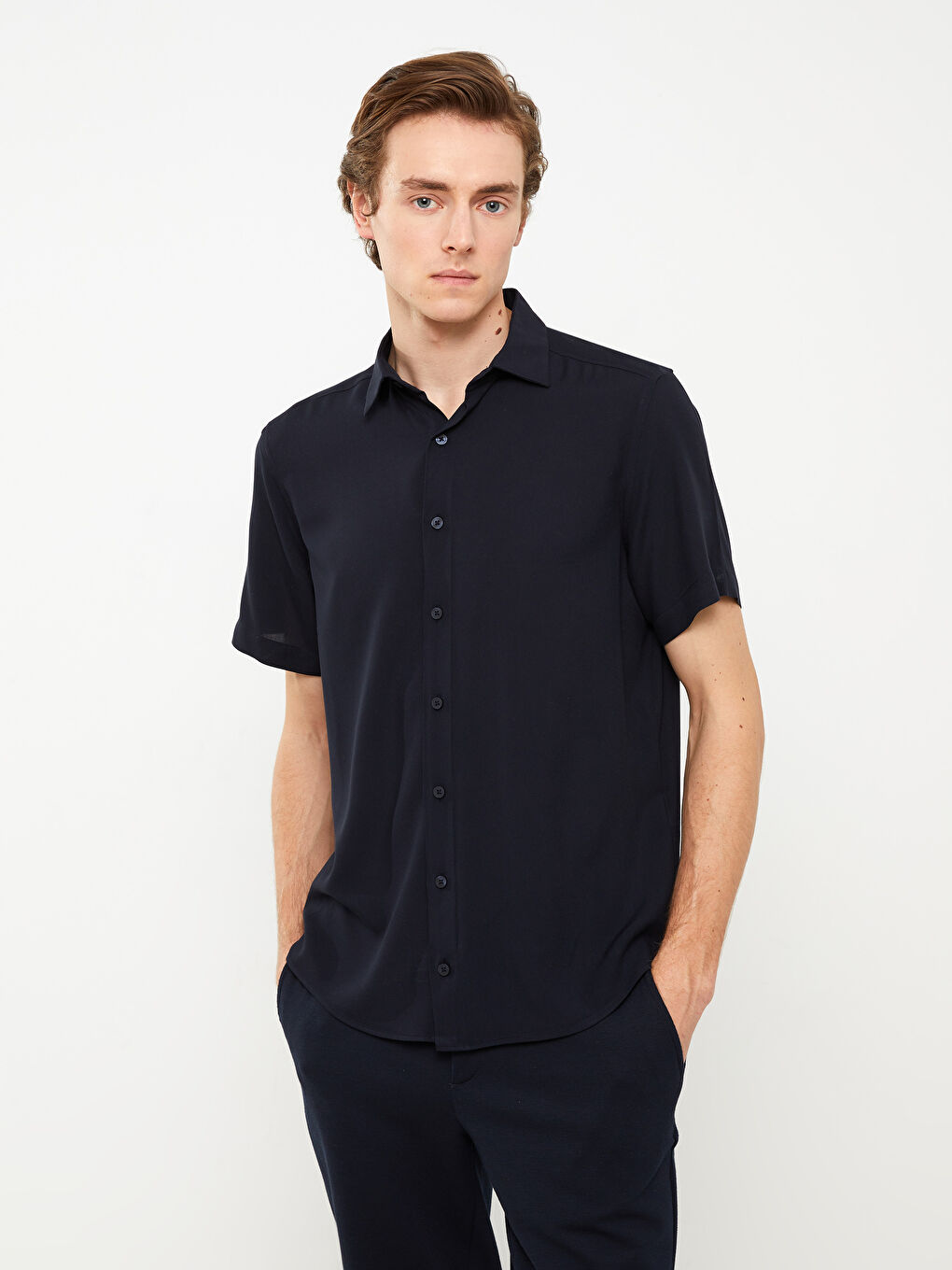 SOUTHBLUE Regular Fit Short Sleeve Viscose Men's Shirt -S3BY10Z8-RQK