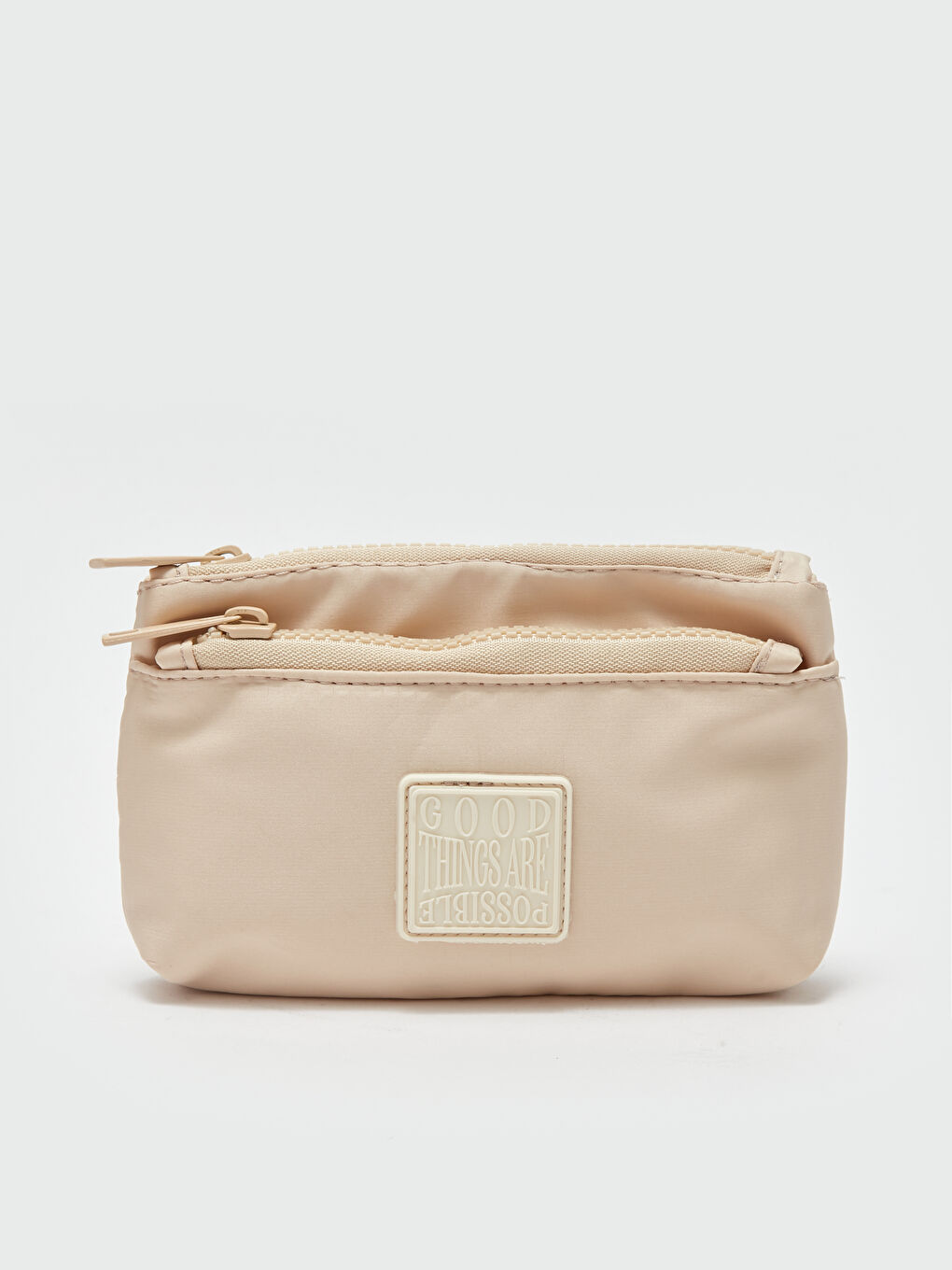 Bej Paraşüt Kumaş Etiket Detaylı Kadın Cüzdan