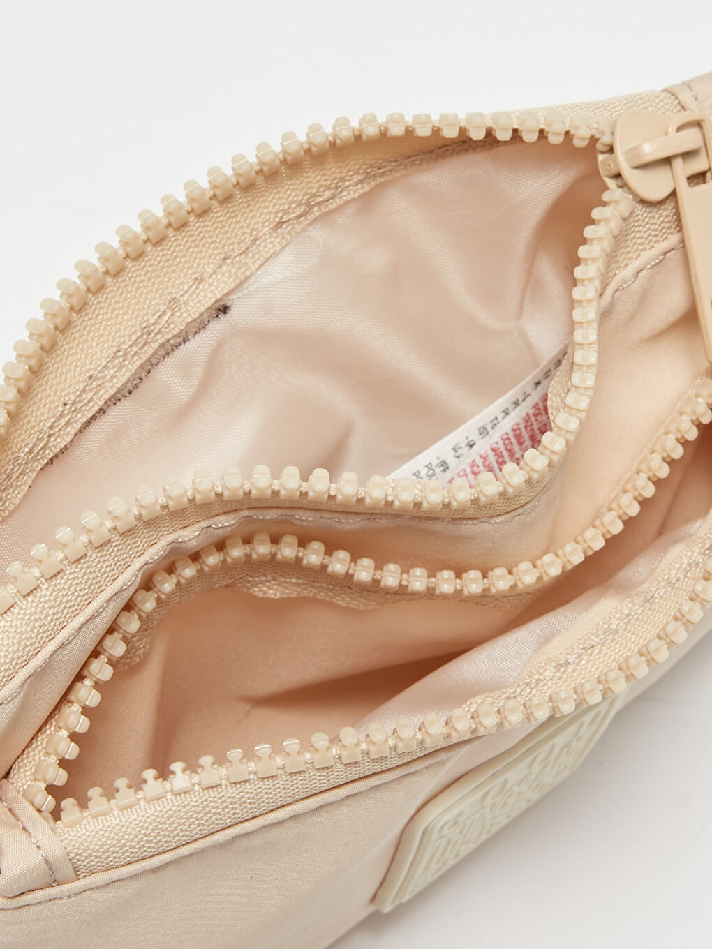 Bej Paraşüt Kumaş Etiket Detaylı Kadın Cüzdan-3