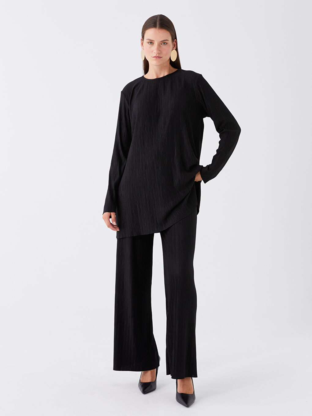 Kadın Beli Lastikli İspanyol Paça Eşofman Altı