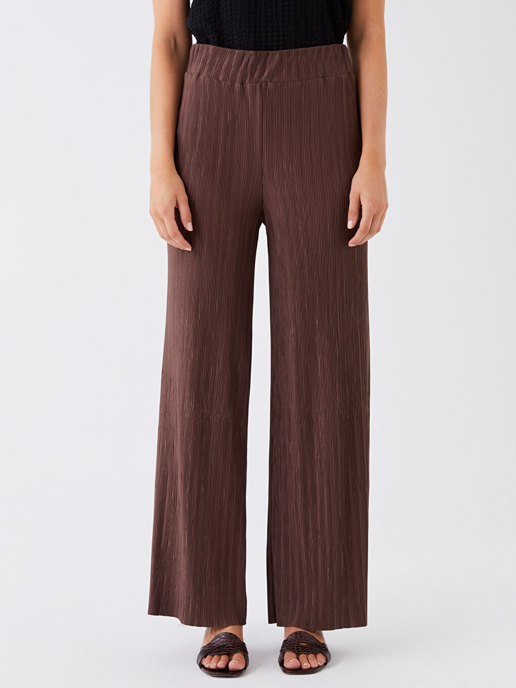 Pantalon de Survêtement Évasé à Taille Élastique pour Femmes-1