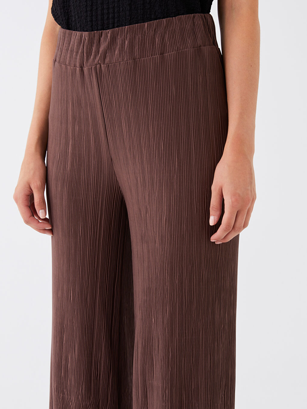 Pantalon de Survêtement Évasé à Taille Élastique pour Femmes-3
