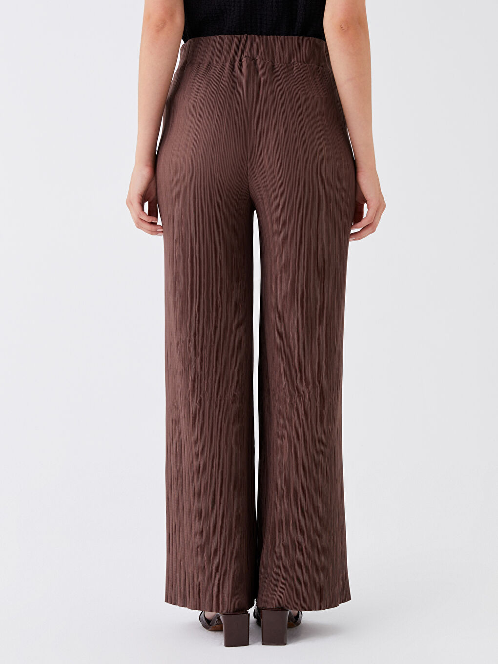 Pantalon de Survêtement Évasé à Taille Élastique pour Femmes-4