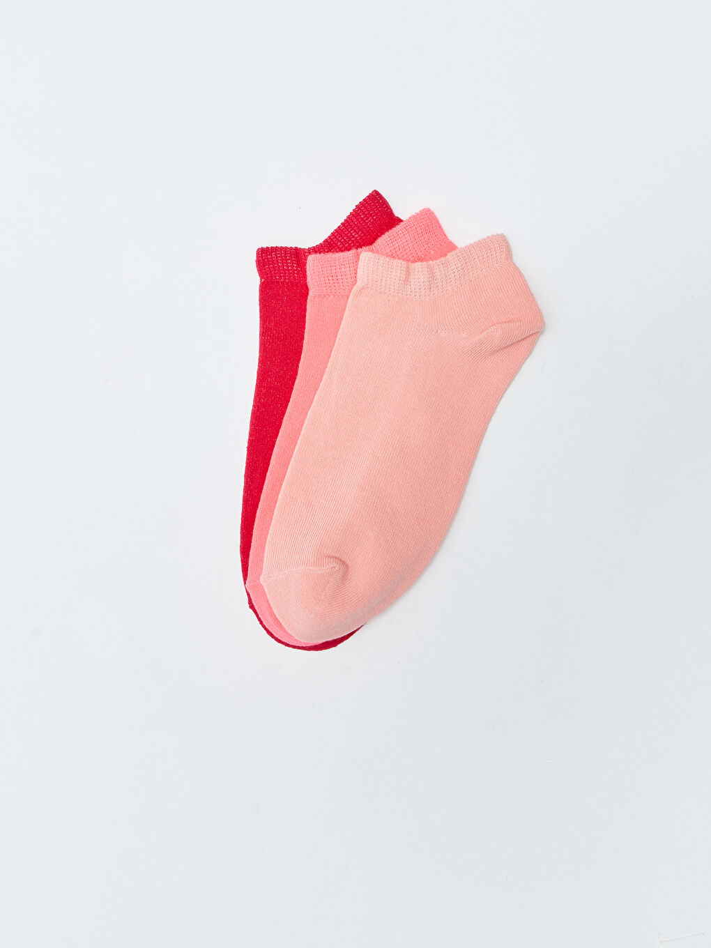 Pembe Kadın Düz Patik Çorap 3'lü
