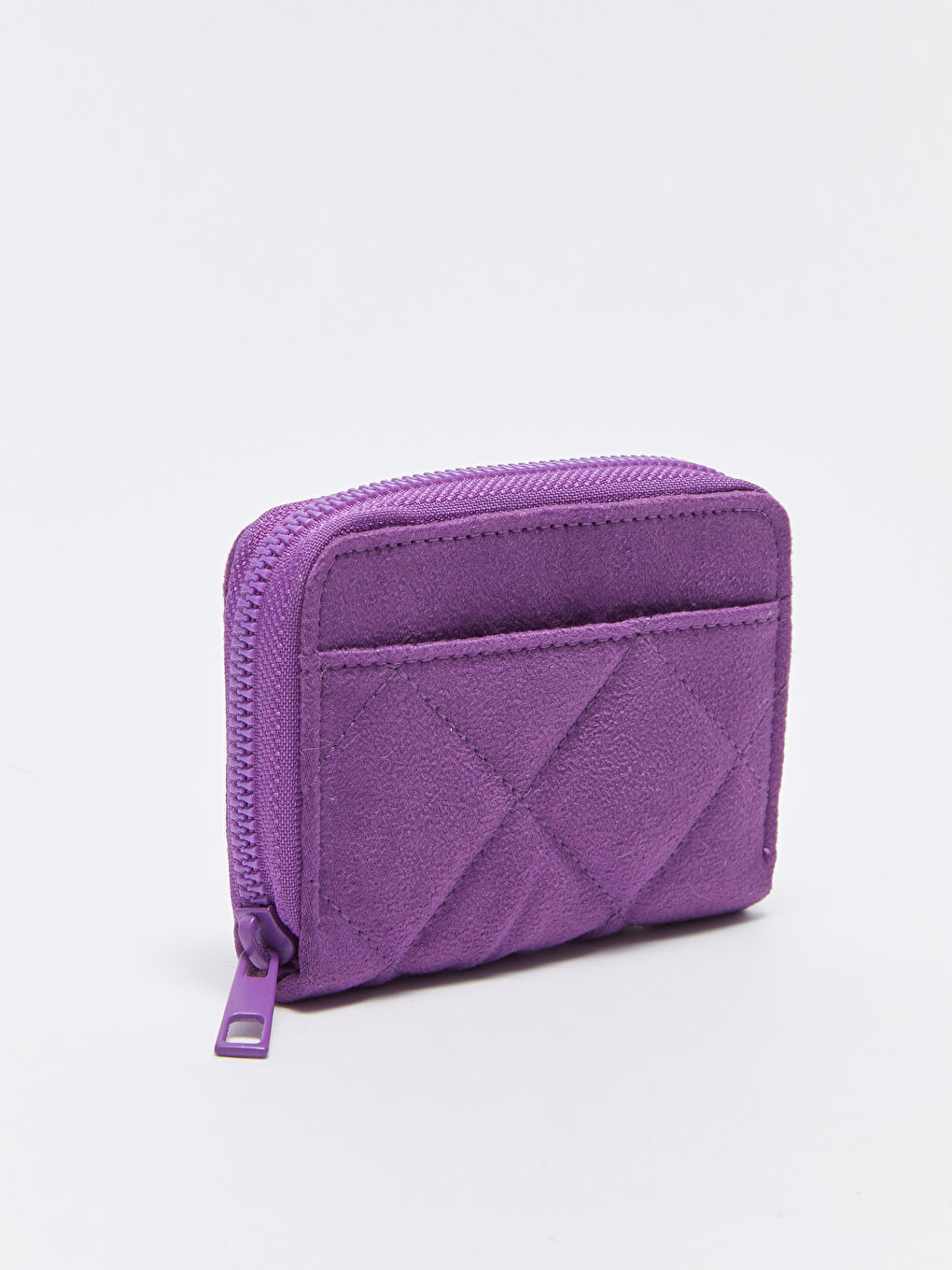 Mor Kapitone Desenli Kadın Cüzdan-1