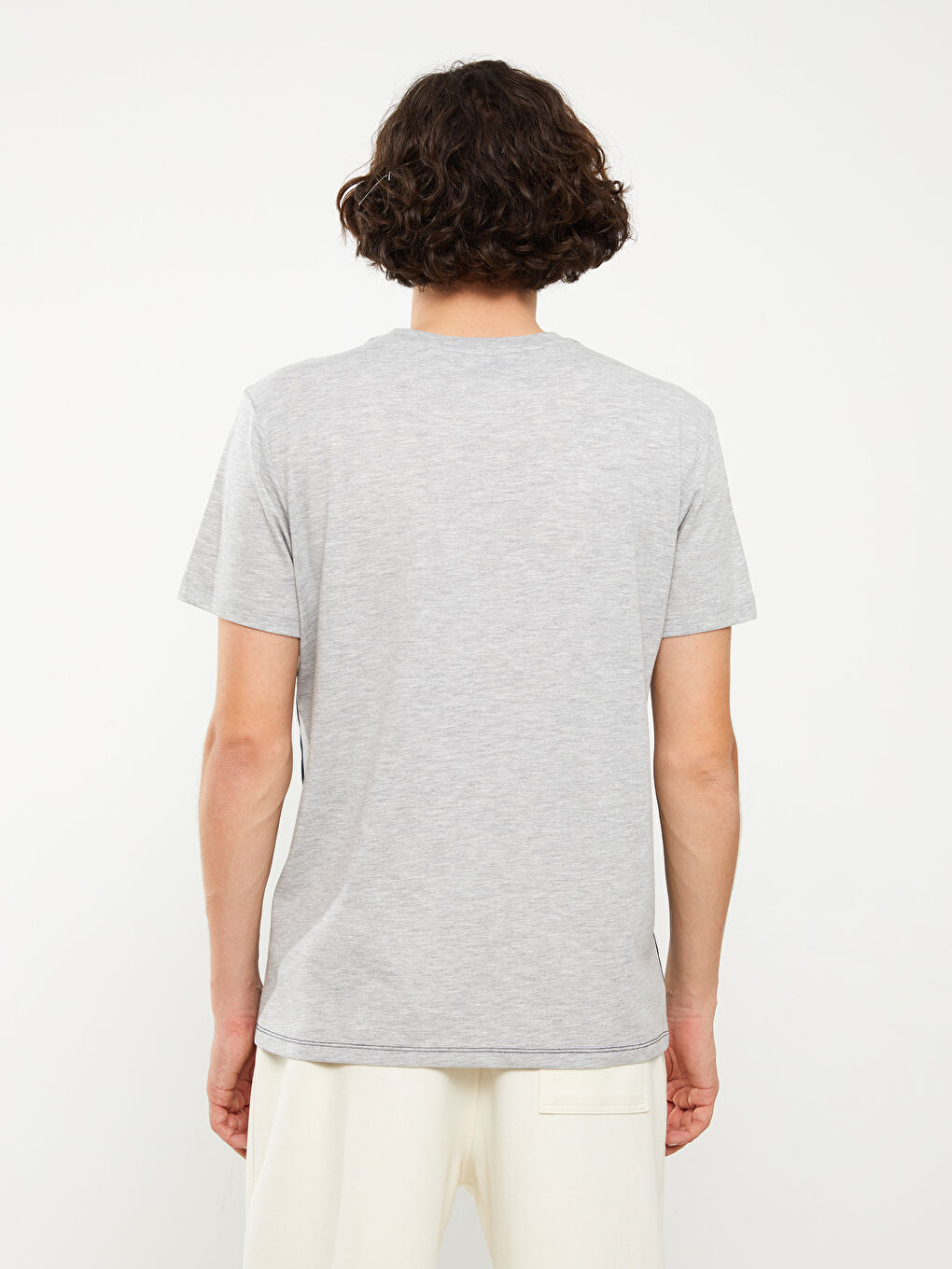 Crew Neck Short Sleeve Combed Cotton Men's T-shirt with Color Block -S3CA27Z8-HRZ