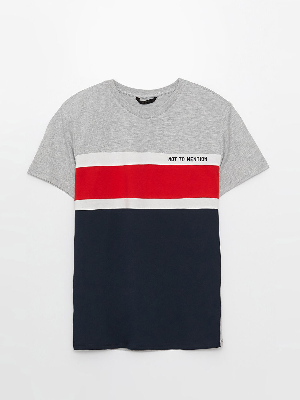 Crew Neck Short Sleeve Combed Cotton Men's T-shirt with Color Block -S3CA27Z8-HRZ