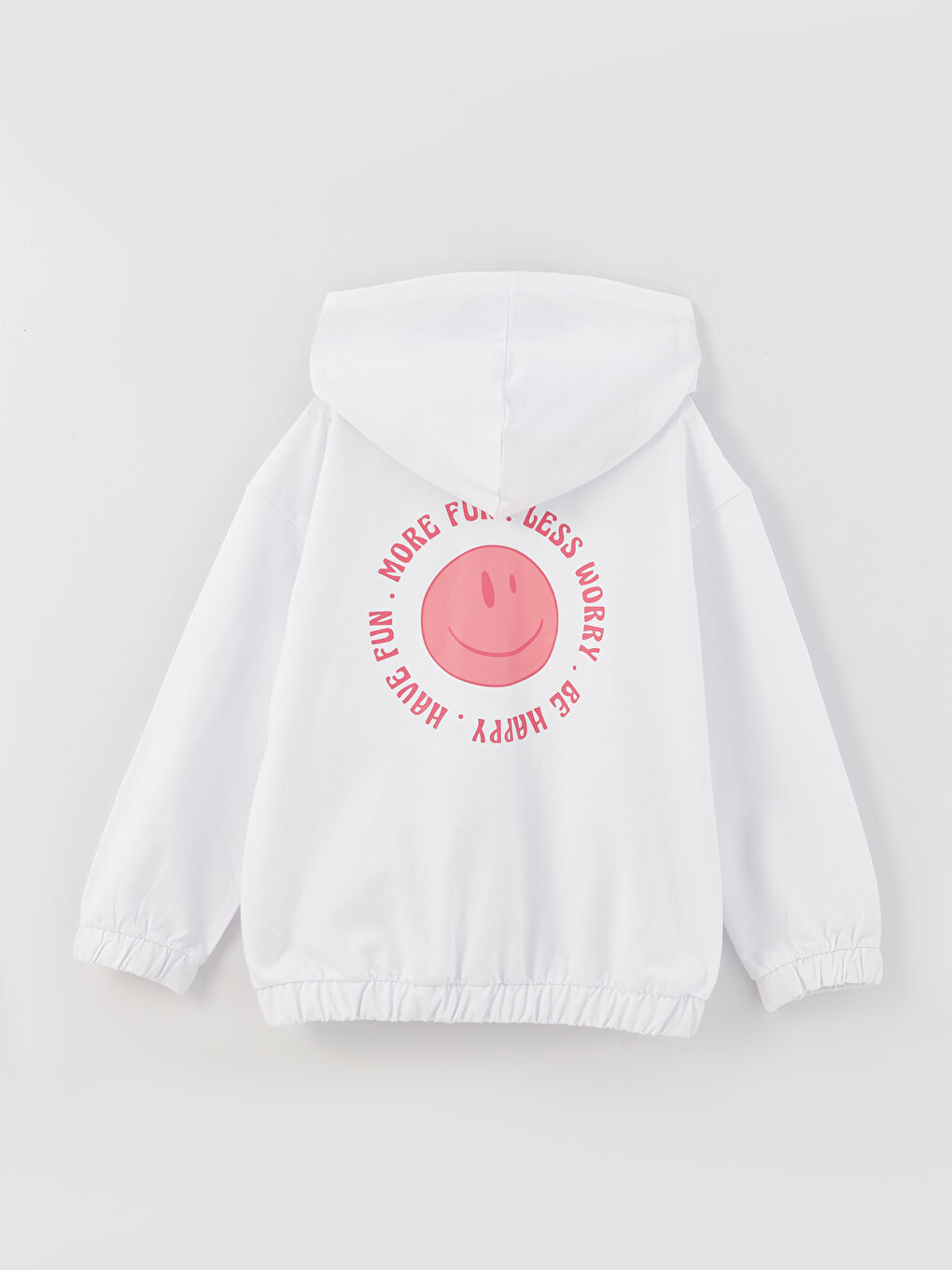 Hanorac cu Fermoar pentru Fete, cu Glugă, Imprimat și Mânecă Lungă-1