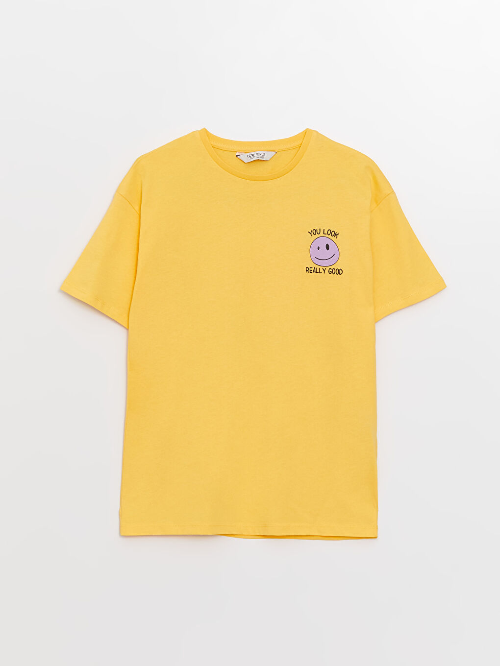 Футболка с круглым вырезом, с принтом, с коротким рукавом, для девочек