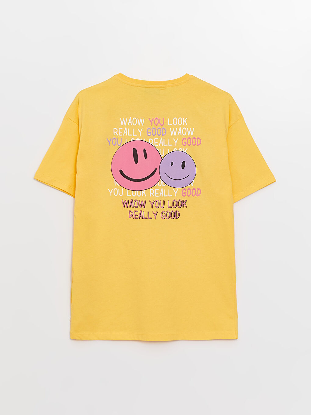 Футболка с круглым вырезом, с принтом, с коротким рукавом, для девочек-1