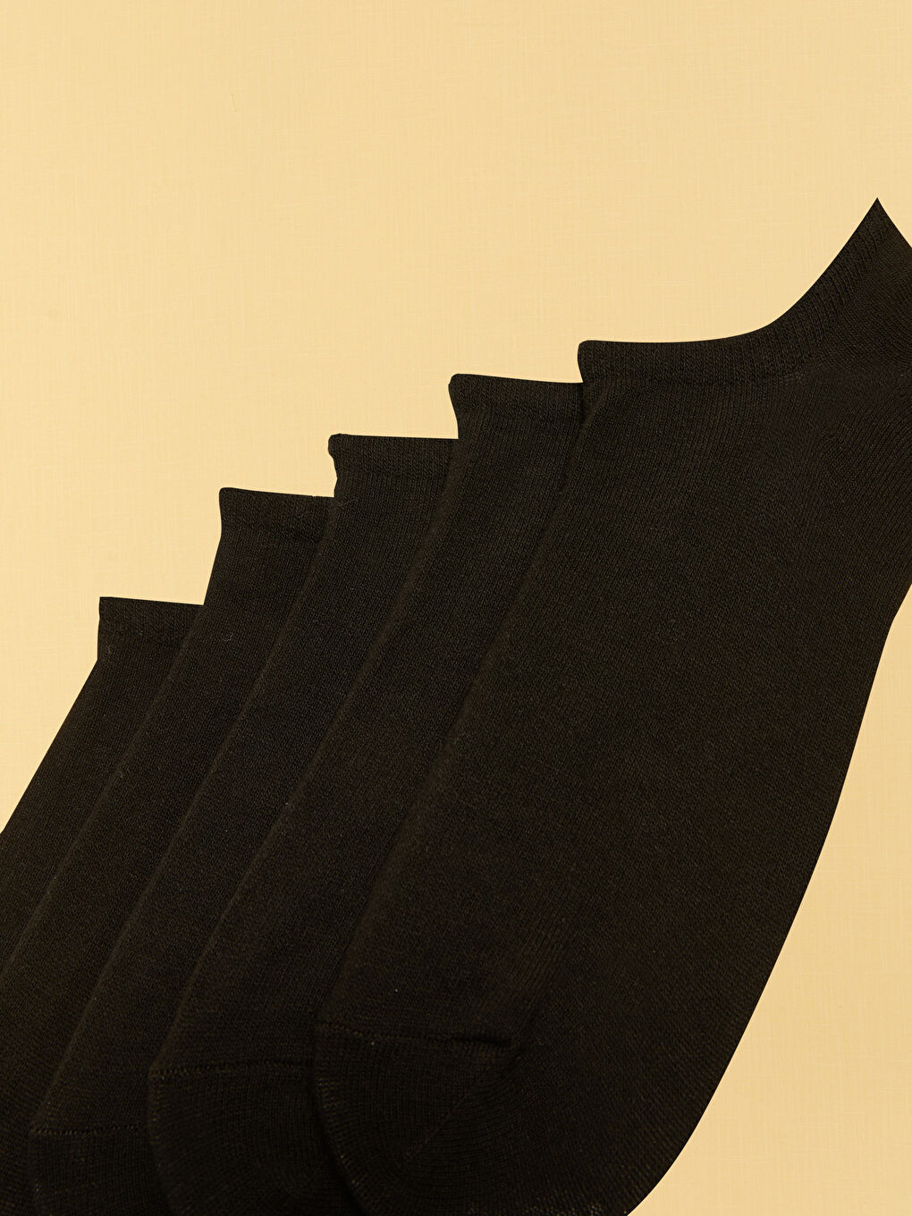 Siyah Çizgili Erkek Sneaker Çorap 5'li-2