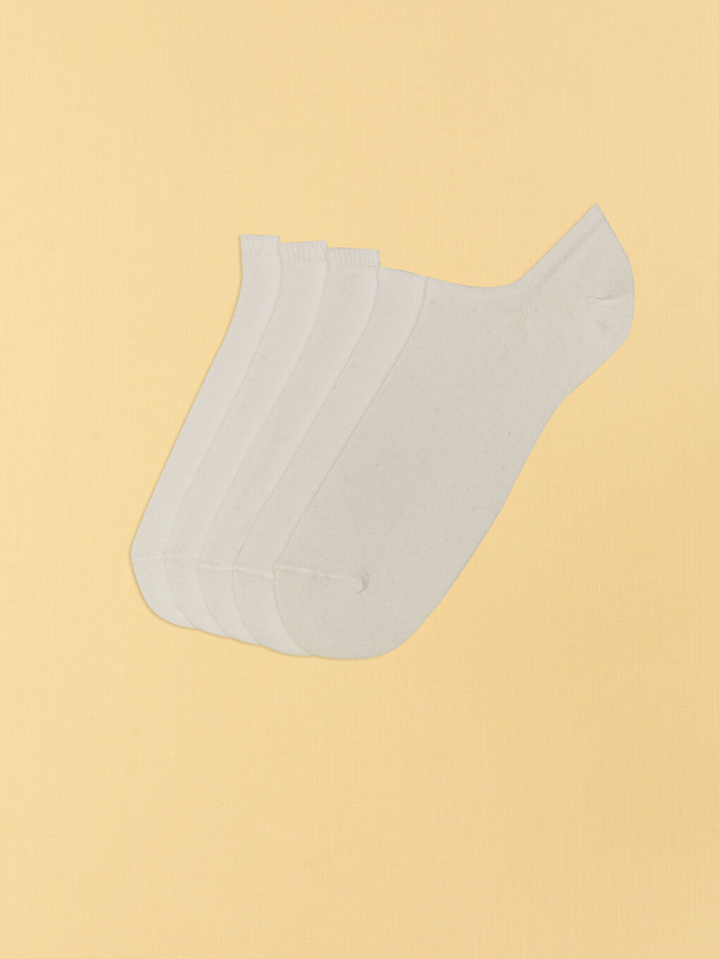 Beyaz Çizgili Erkek Sneaker Çorap 5'li-1