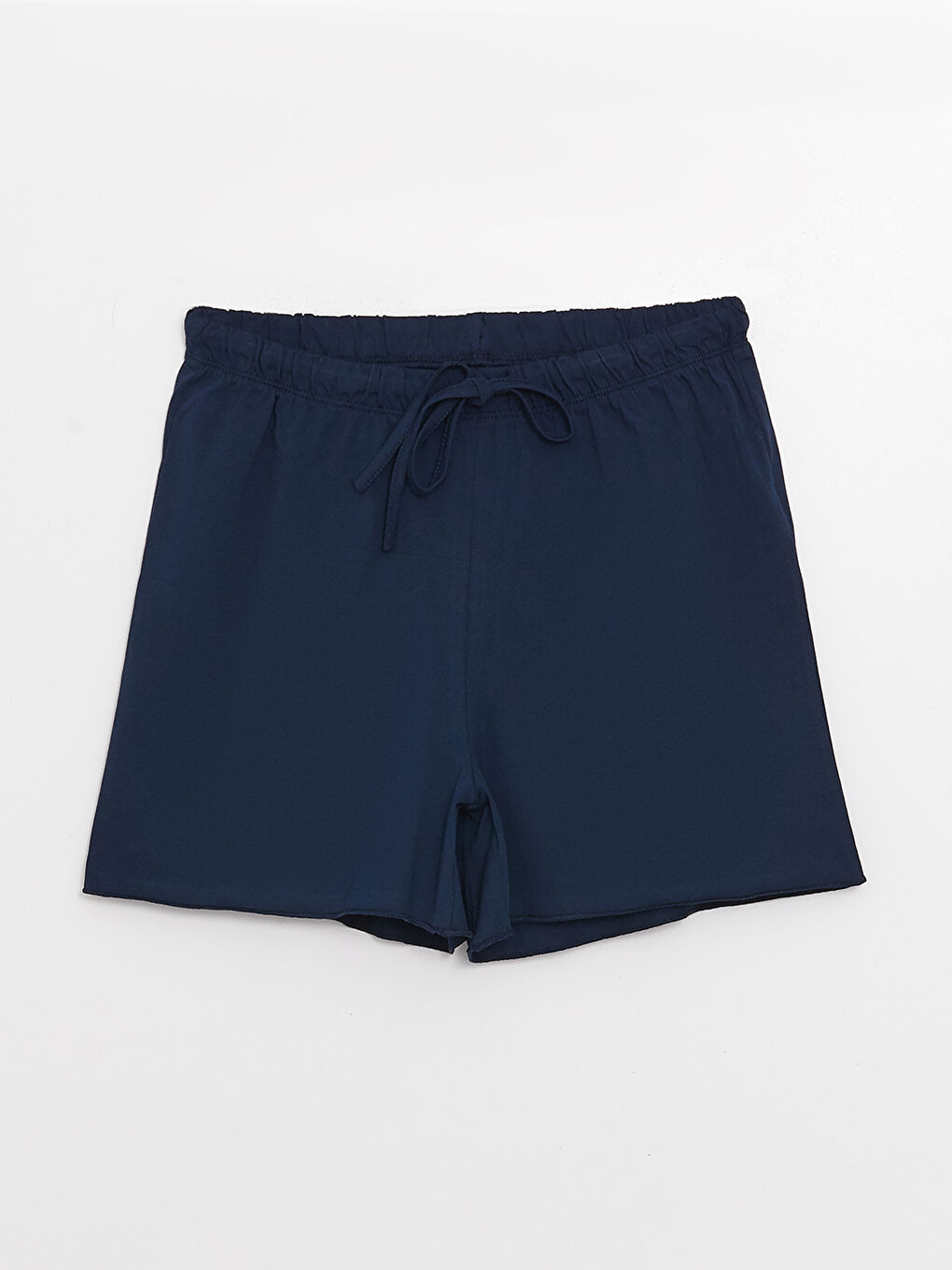 Lacivert V Yaka Baskılı Askılı Kadın Şortlu Pijama Takımı-7