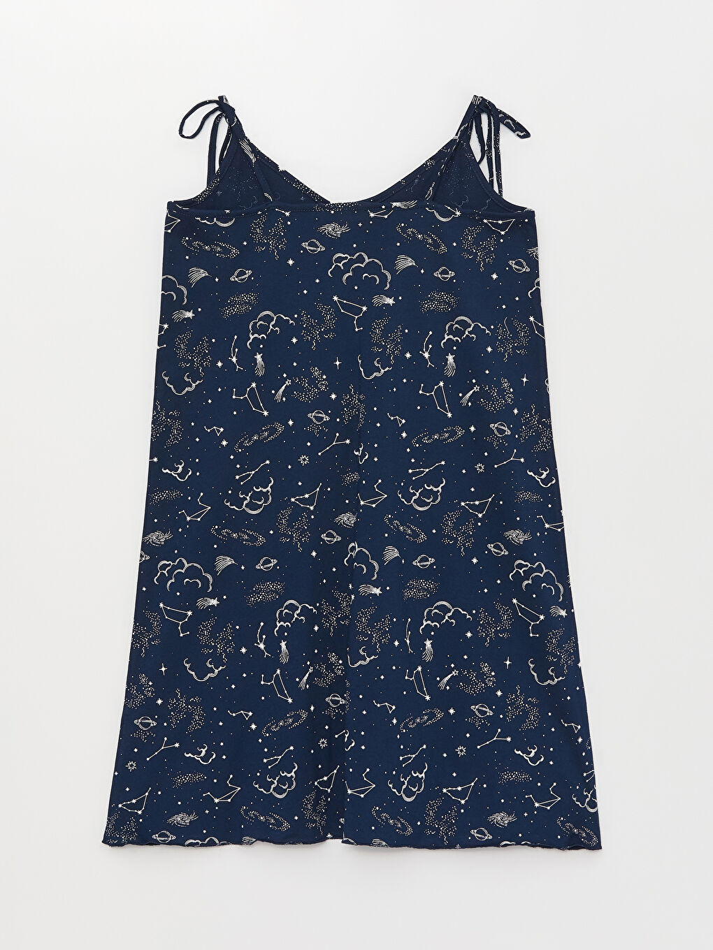 Women's V-Neck Rope Strap Patterned Nightgown -S3CA72Z8-LSJ