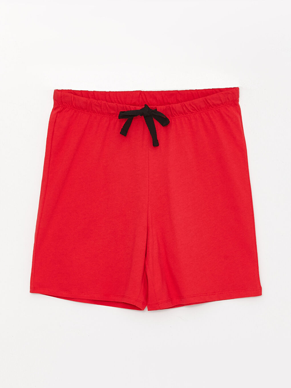 Kırmızı Bisiklet Yaka Mickey Mouse Baskılı Kısa Kollu Kadın Şortlu Pijama Takımı-7