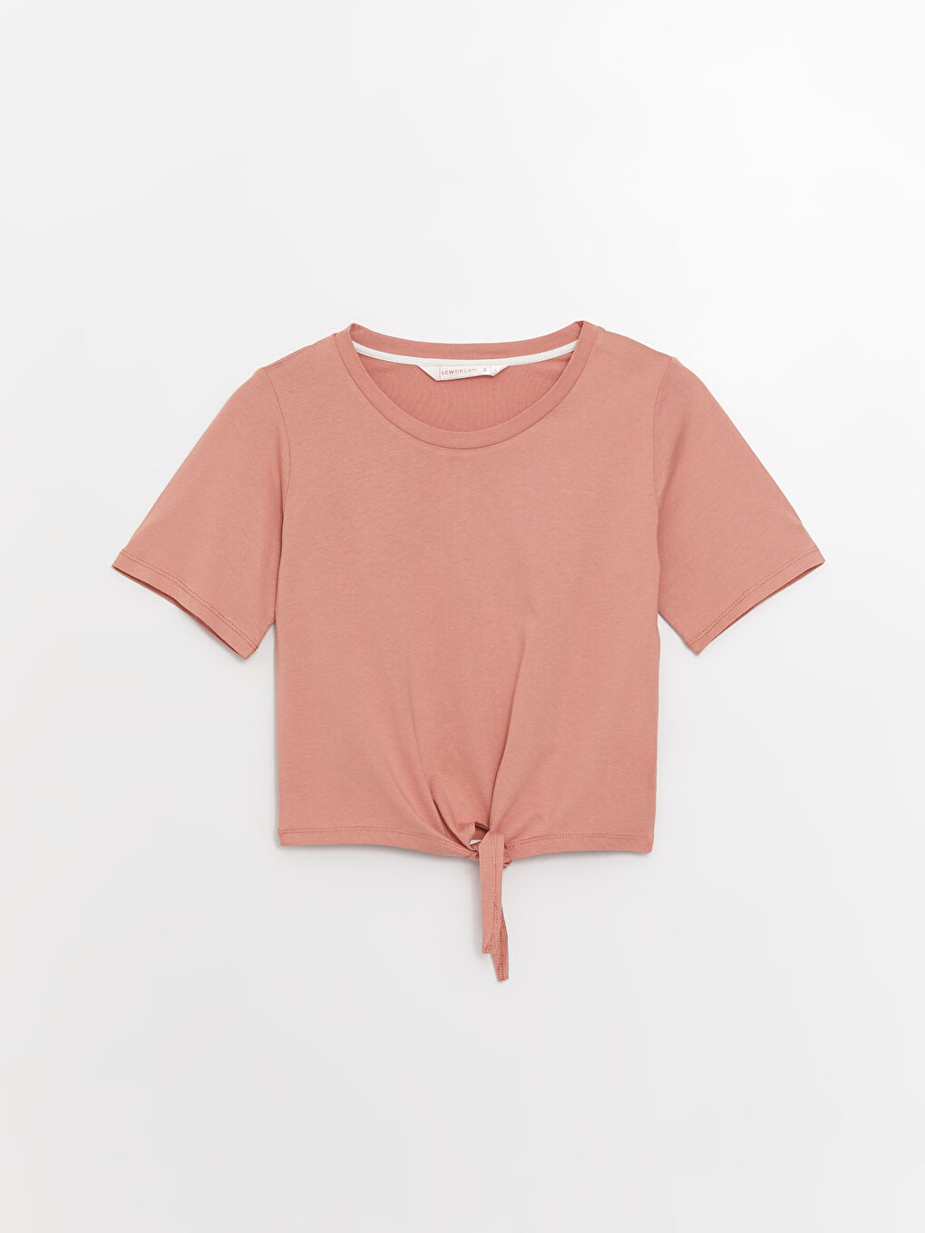 Pembe Bisiklet Yaka Düz Kısa Kollu Kadın Pijama Takımı-5