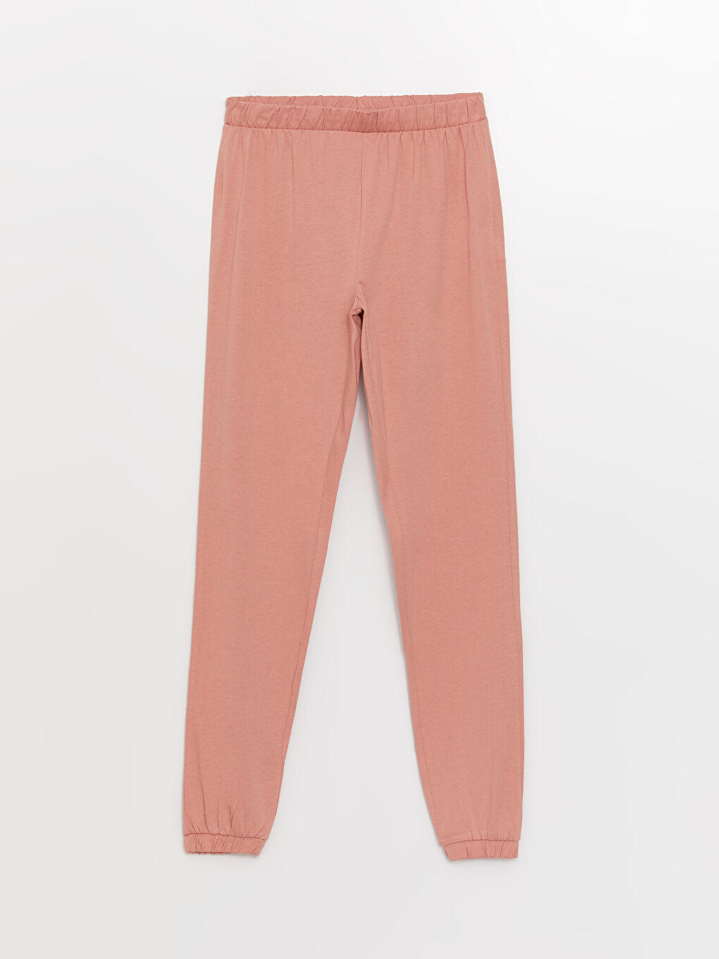 Pembe Bisiklet Yaka Düz Kısa Kollu Kadın Pijama Takımı-6