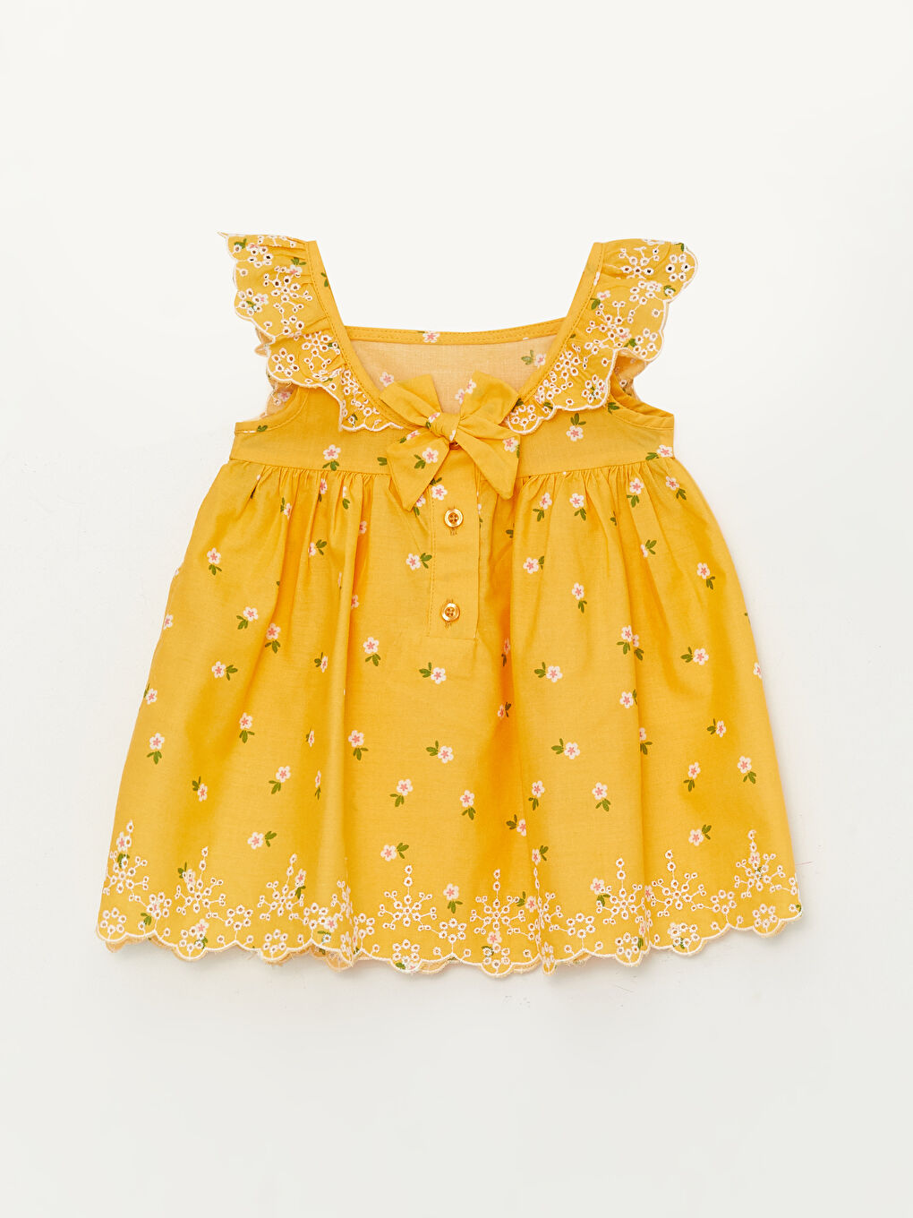 шаршы жағалы принтті сәби қыздарға арналған көйлек-1